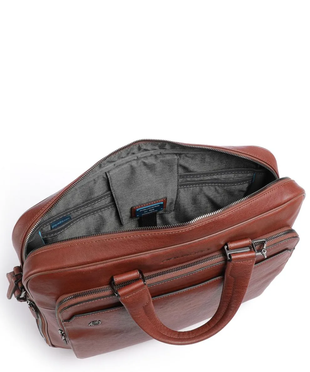 Black Square Aktentasche 15″ genarbtes Leder tabak