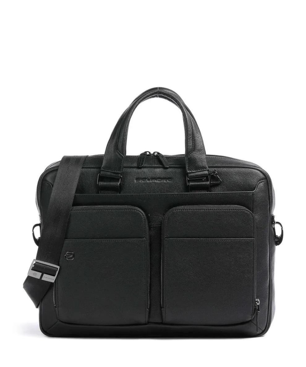 Black Square Aktentasche 15″ fein genarbtes Rindsleder schwarz