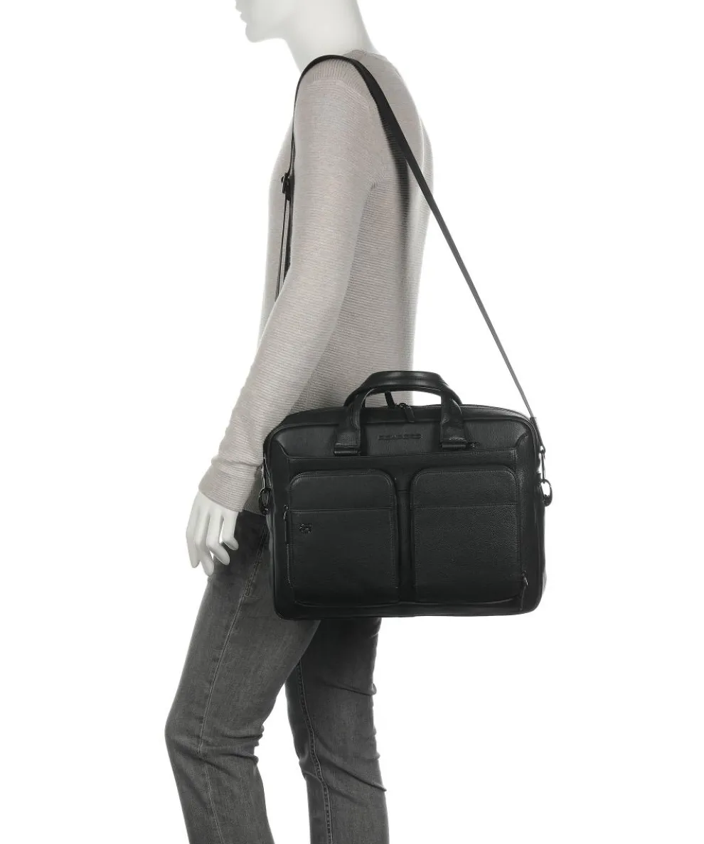 Black Square Aktentasche 15″ fein genarbtes Rindsleder schwarz