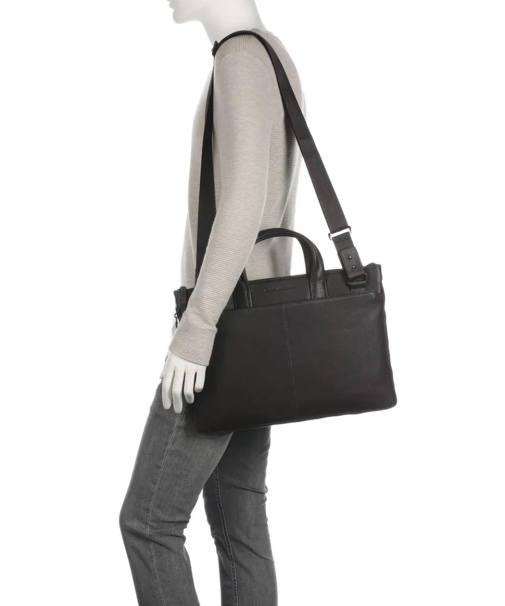 Black Square Aktentasche 15″ fein genarbtes Leder dunkelbraun