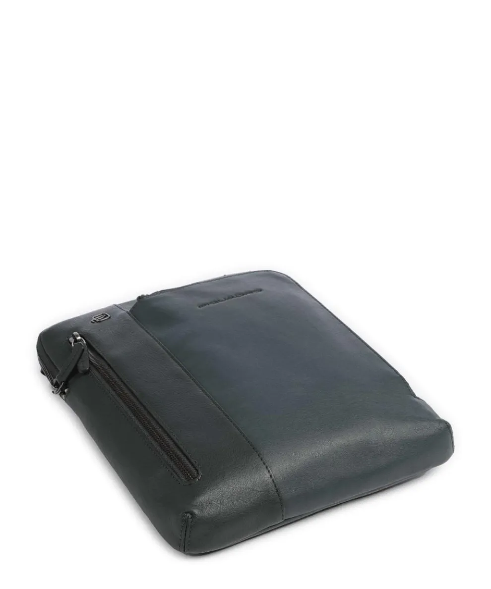 Black Square Umhängetasche genarbtes Leder dunkelgrün