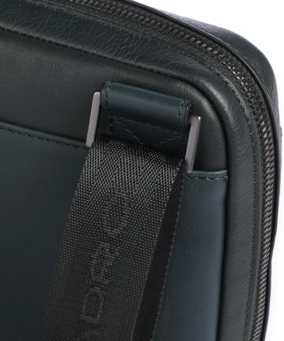 Black Square Umhängetasche genarbtes Rindsleder dunkelgrün