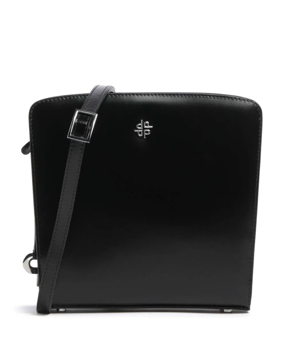 Black Tie Umhängetasche glattes Rindsleder schwarz