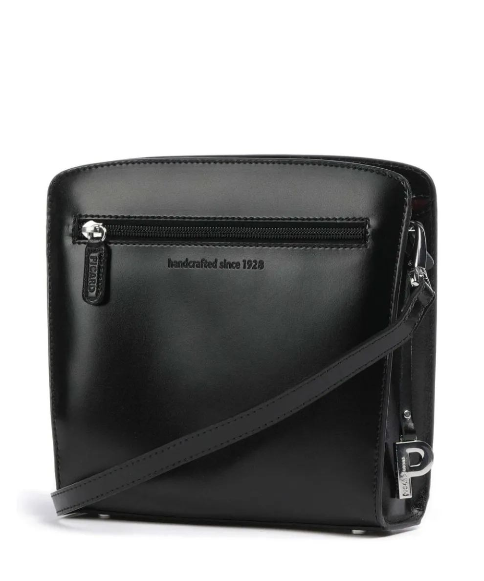 Black Tie Umhängetasche glattes Rindsleder schwarz