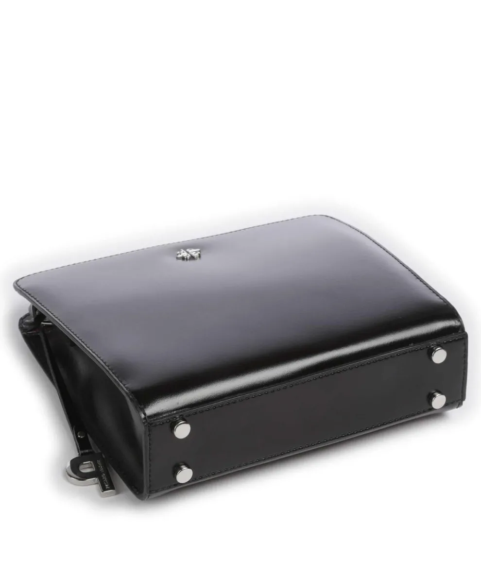 Black Tie Umhängetasche glattes Rindsleder schwarz
