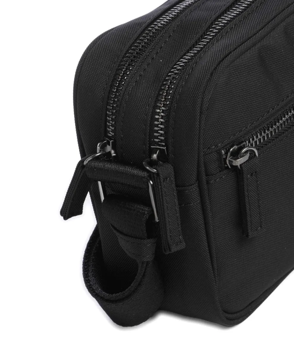 Block Umhängetasche recyceltes Polyester schwarz