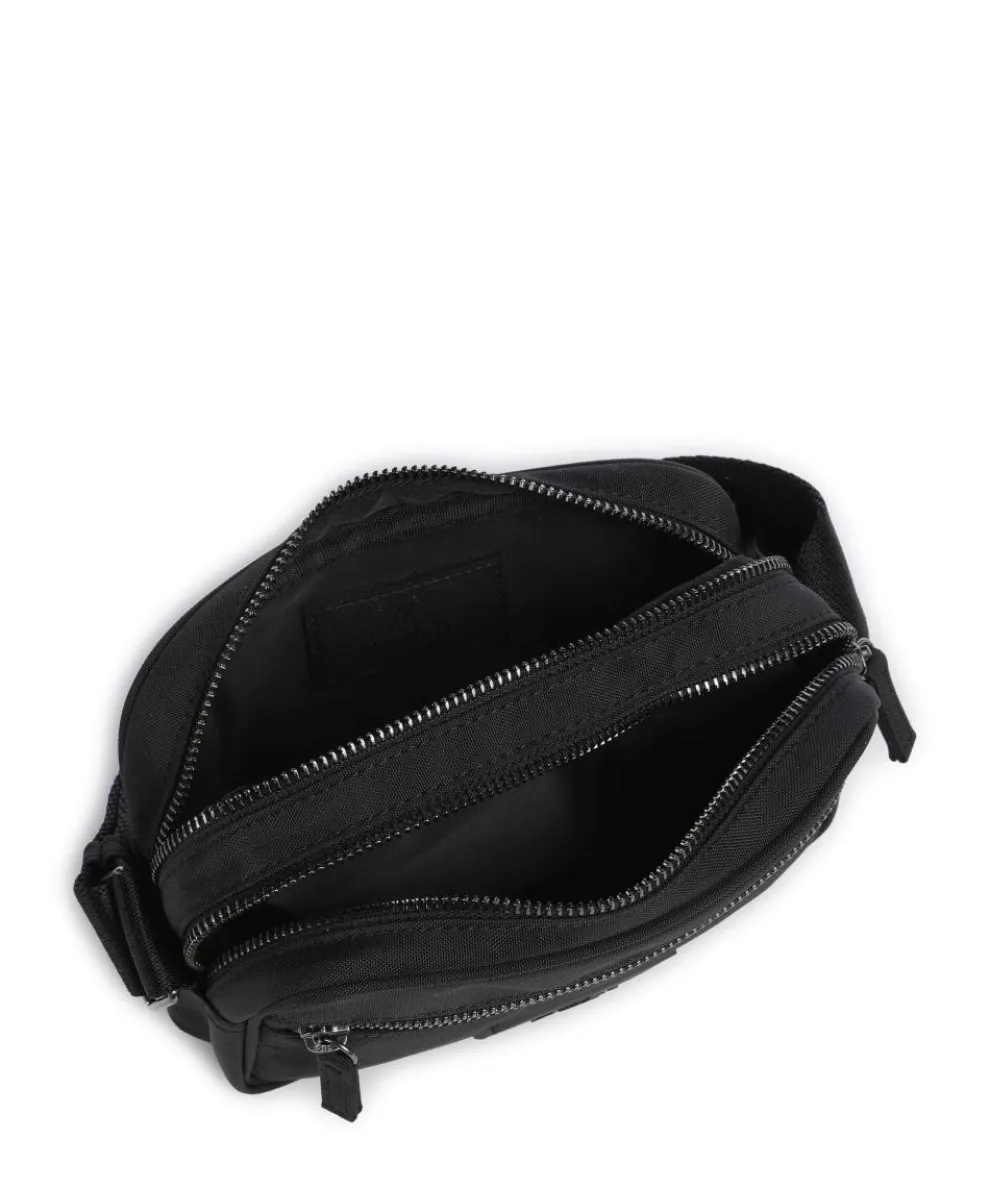 Block Umhängetasche recyceltes Polyester schwarz