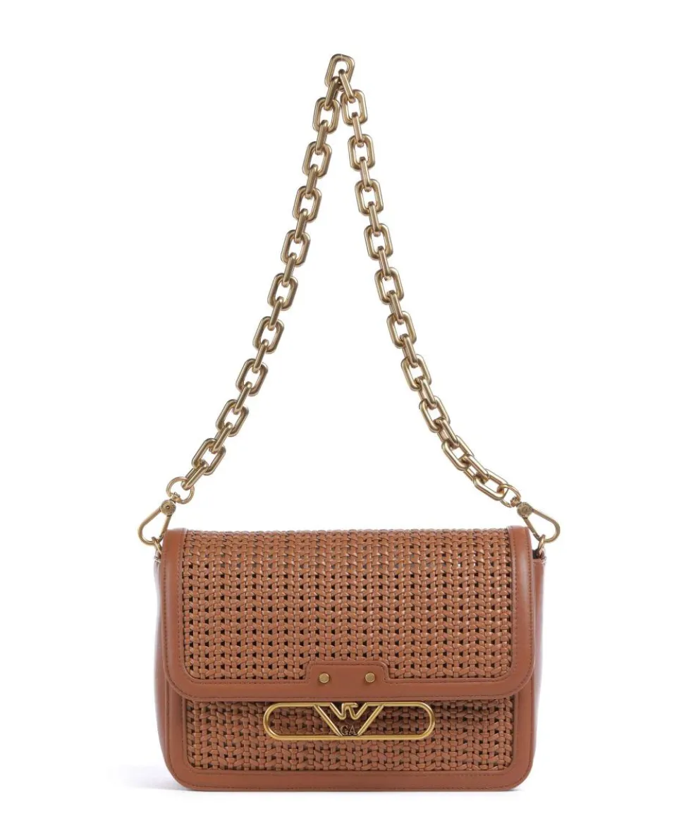 Hera Schultertasche Rindsleder, Lederimitat braun