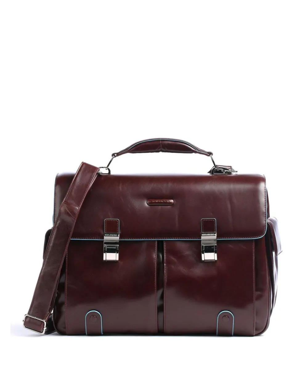 Blue Square Aktentasche 15″ Leder, genarbtes Leder mahagoni