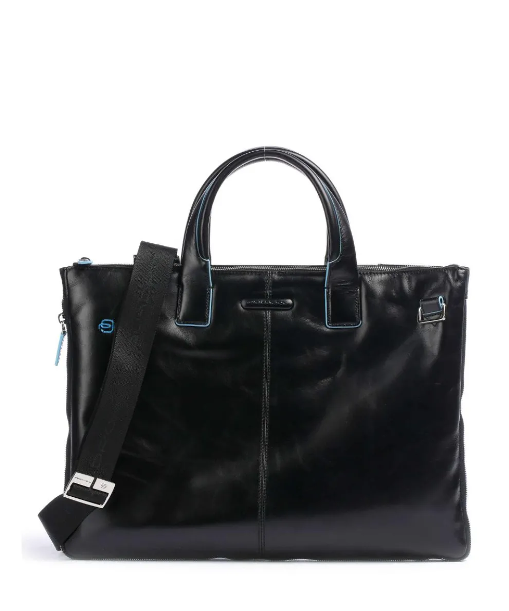 Blue Square Aktentasche 15″ glattes Leder schwarz