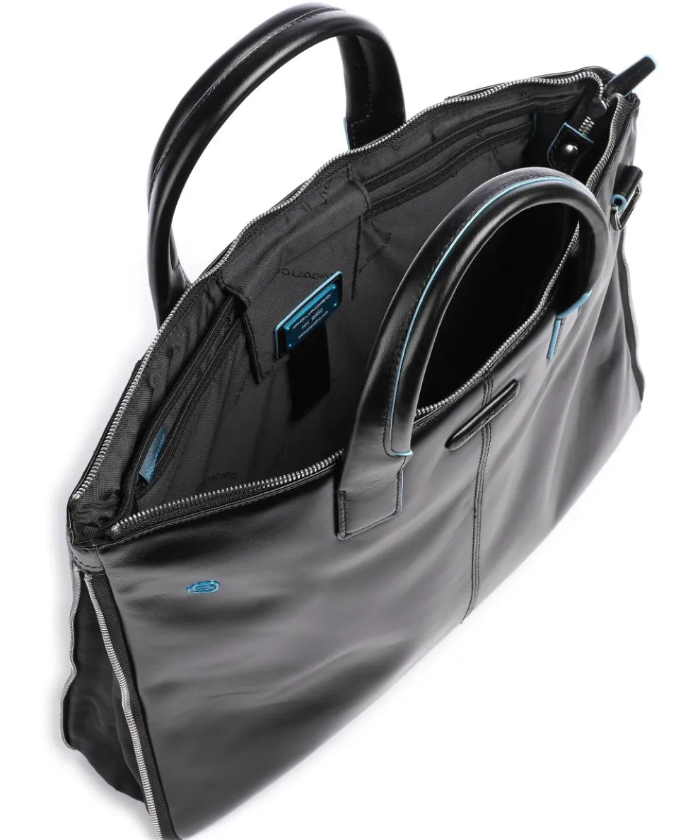 Blue Square Aktentasche 15″ glattes Leder schwarz