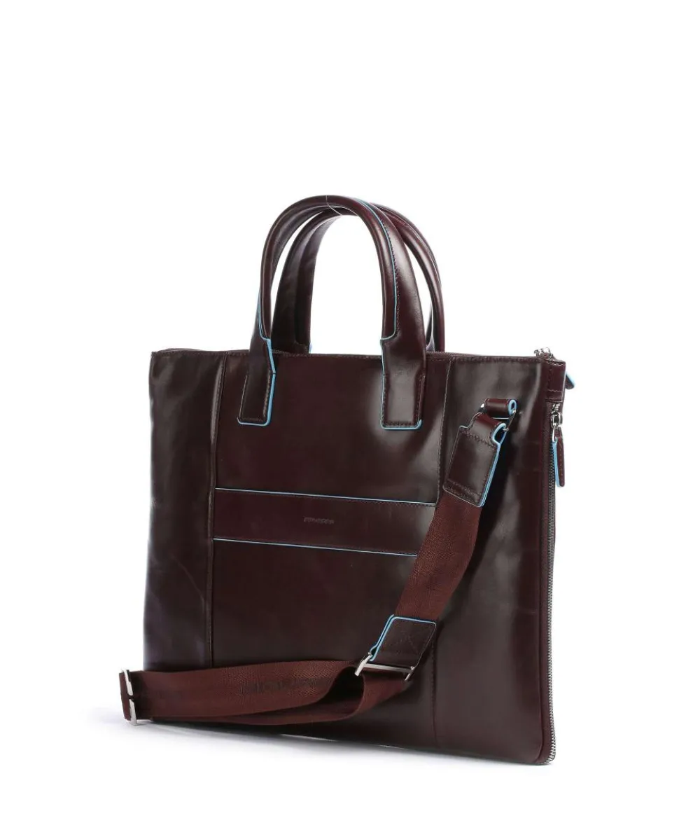 Blue Square Aktentasche 15″ glattes Leder mahagoni