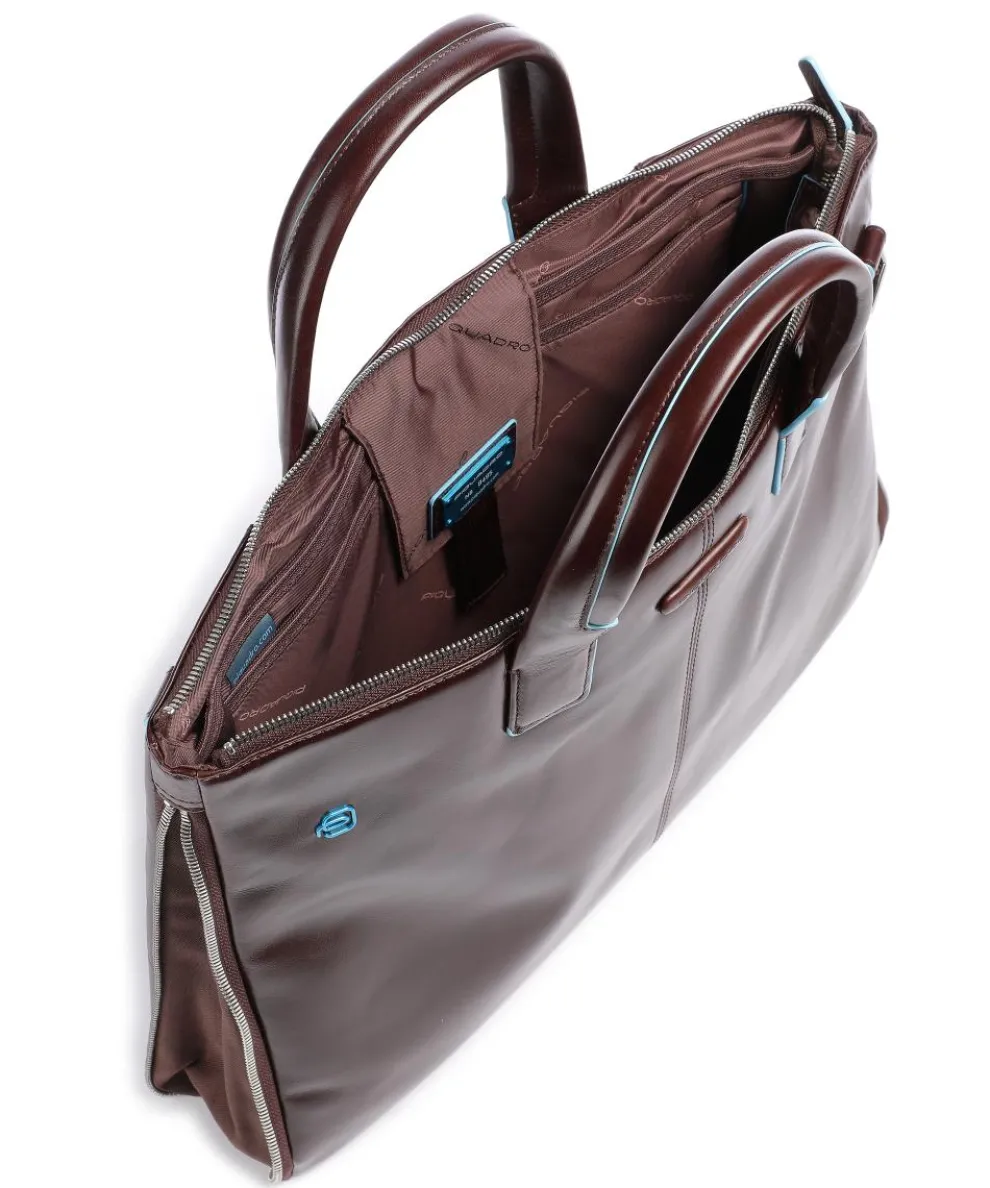 Blue Square Aktentasche 15″ glattes Leder mahagoni