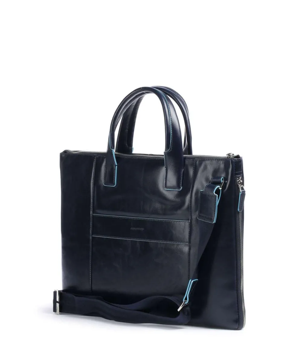 Blue Square Aktentasche 15″ glattes Leder dunkelblau