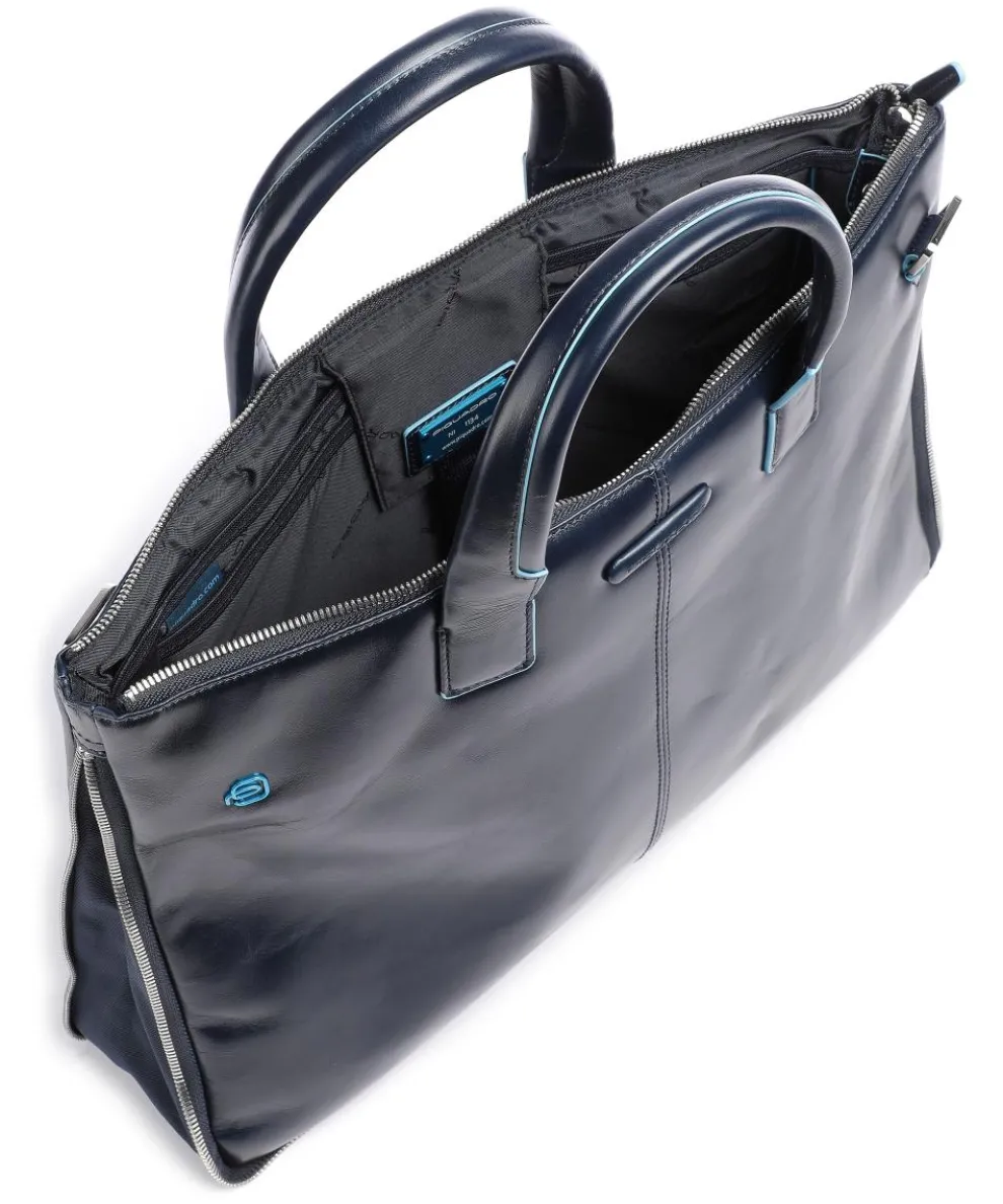 Blue Square Aktentasche 15″ glattes Leder dunkelblau