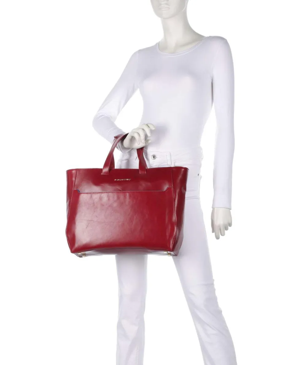 Blue Square Aktentasche 14″ fein genarbtes Rindsleder dunkelrot