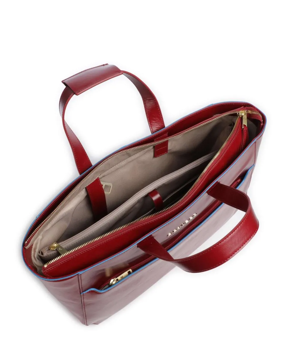 Blue Square Aktentasche 14″ fein genarbtes Rindsleder dunkelrot