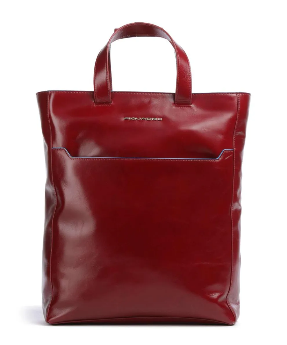 Blue Square Beuteltasche 13″ fein genarbtes Rindsleder rot