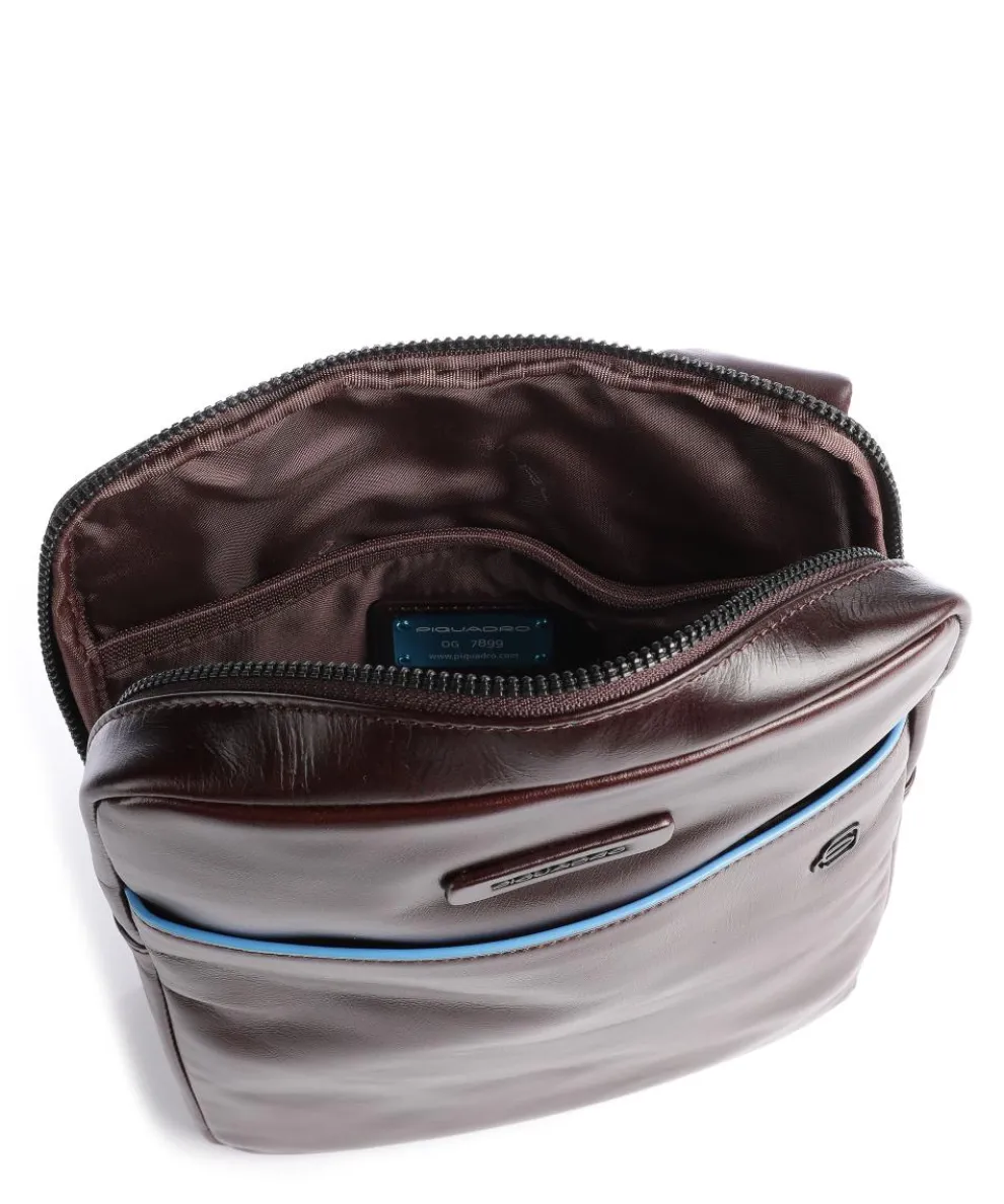 Blue Square Revamp Umhängetasche fein genarbtes Rindsleder mahagoni