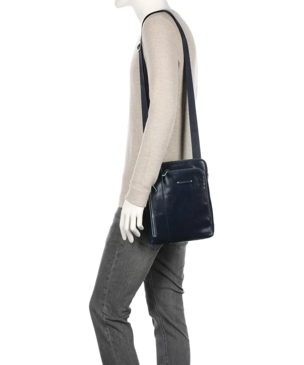 Blue Square Umhängetasche Leder blau