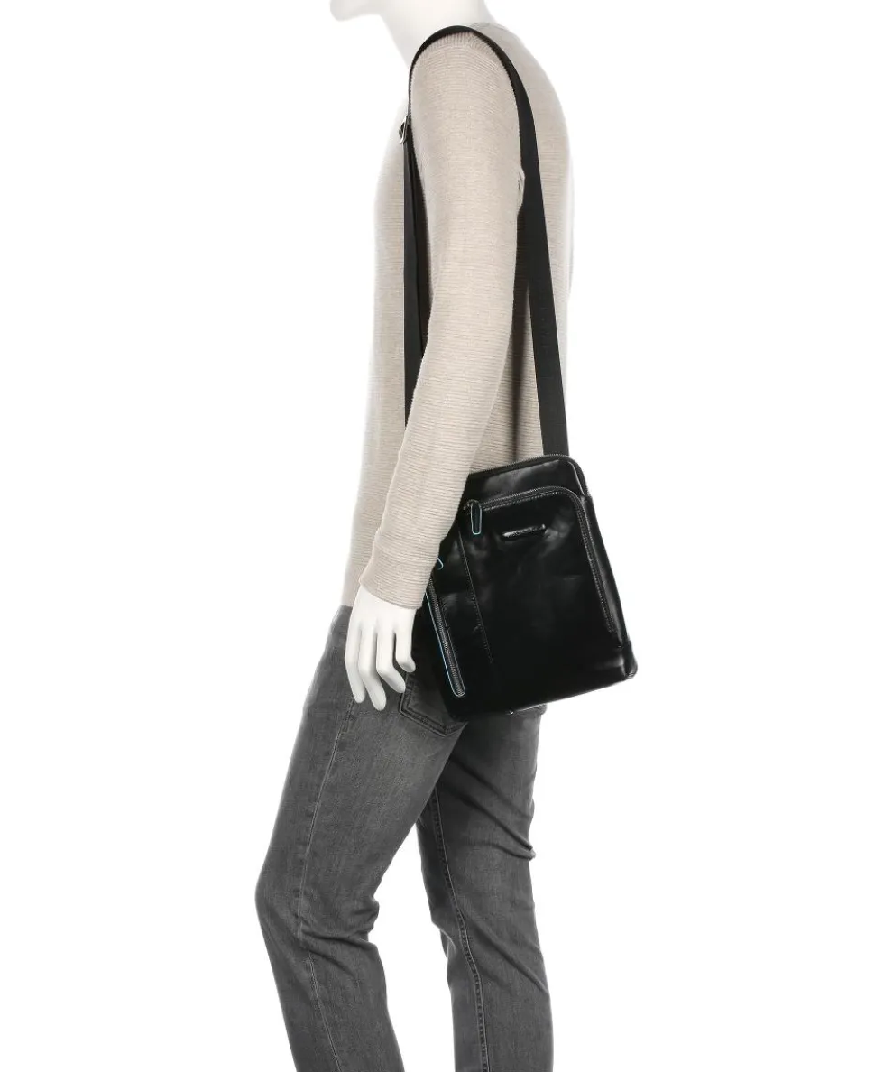 Blue Square Umhängetasche Leder schwarz