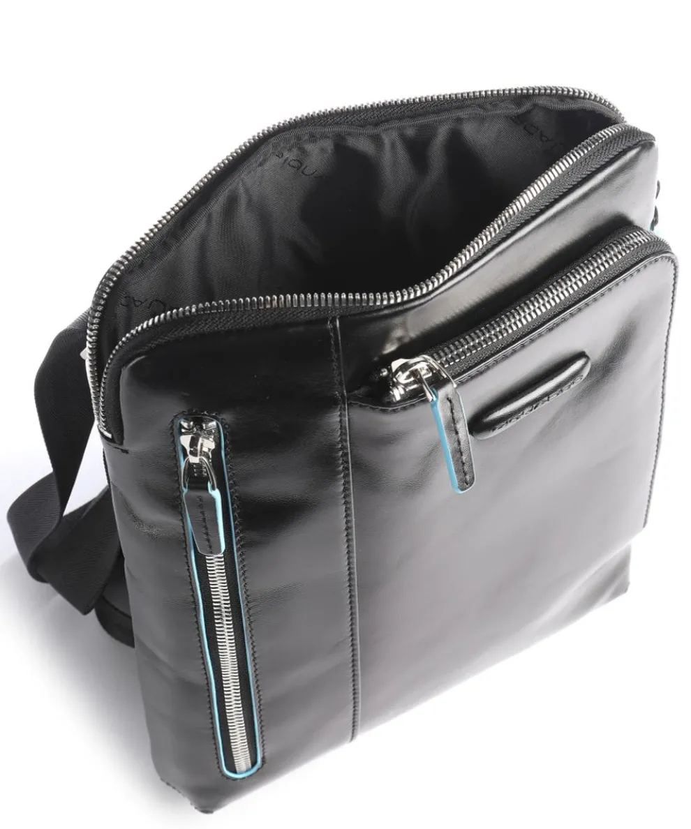 Blue Square Umhängetasche Leder schwarz