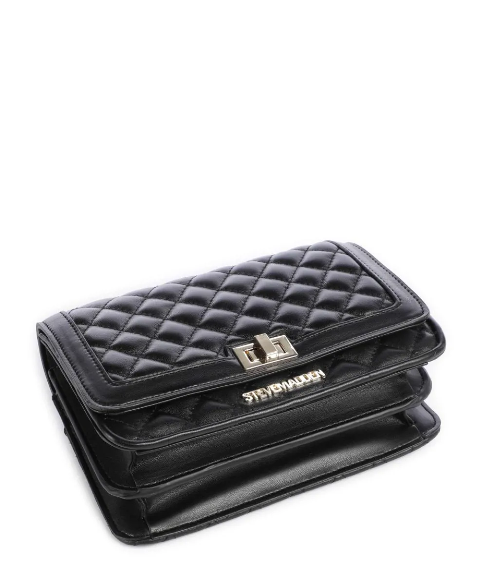 BMONA-Q Schultertasche genarbtes Leder schwarz