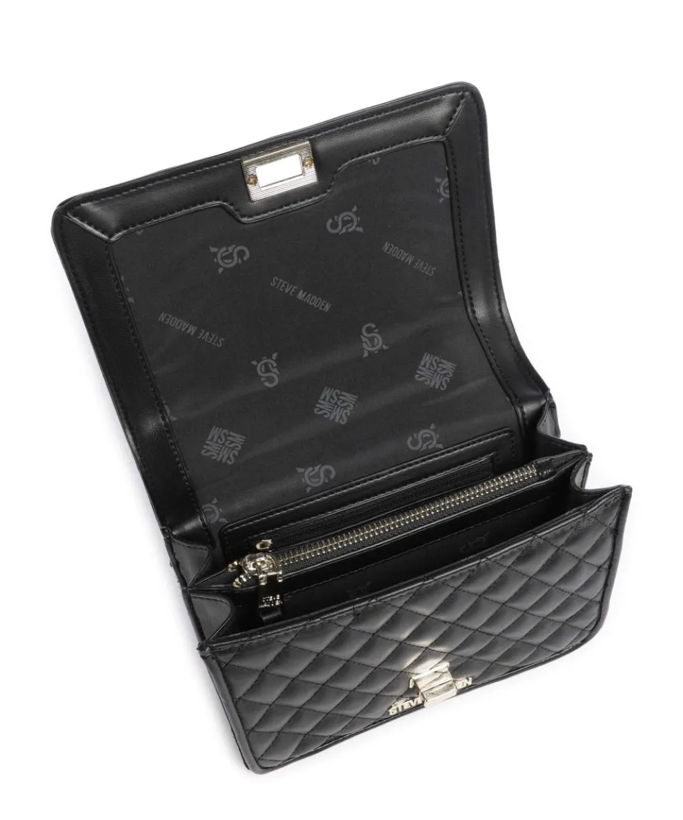 BMONA-Q Schultertasche genarbtes Leder schwarz