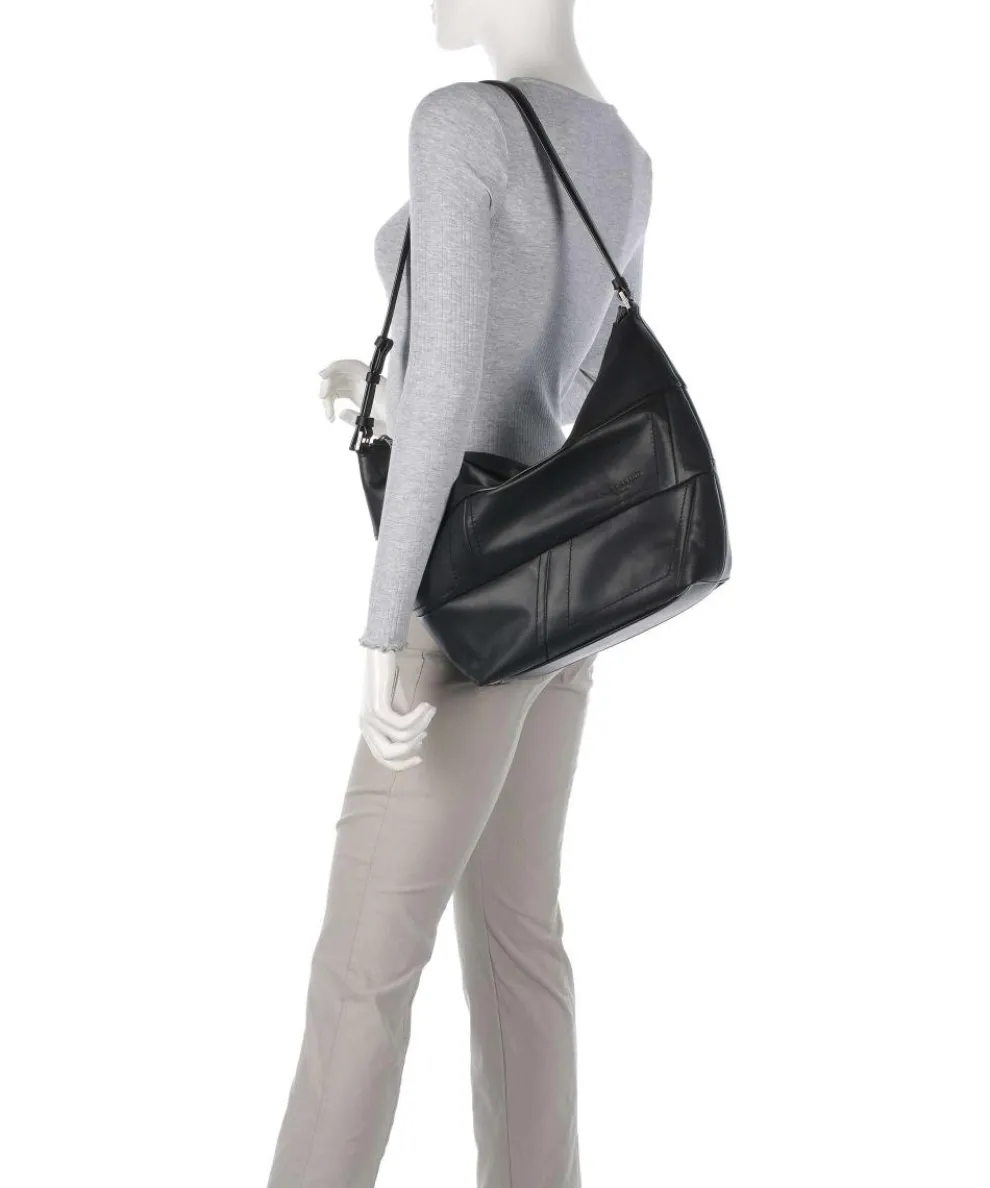 Edda Calf Optic M Beuteltasche fein genarbtes Rindsleder schwarz