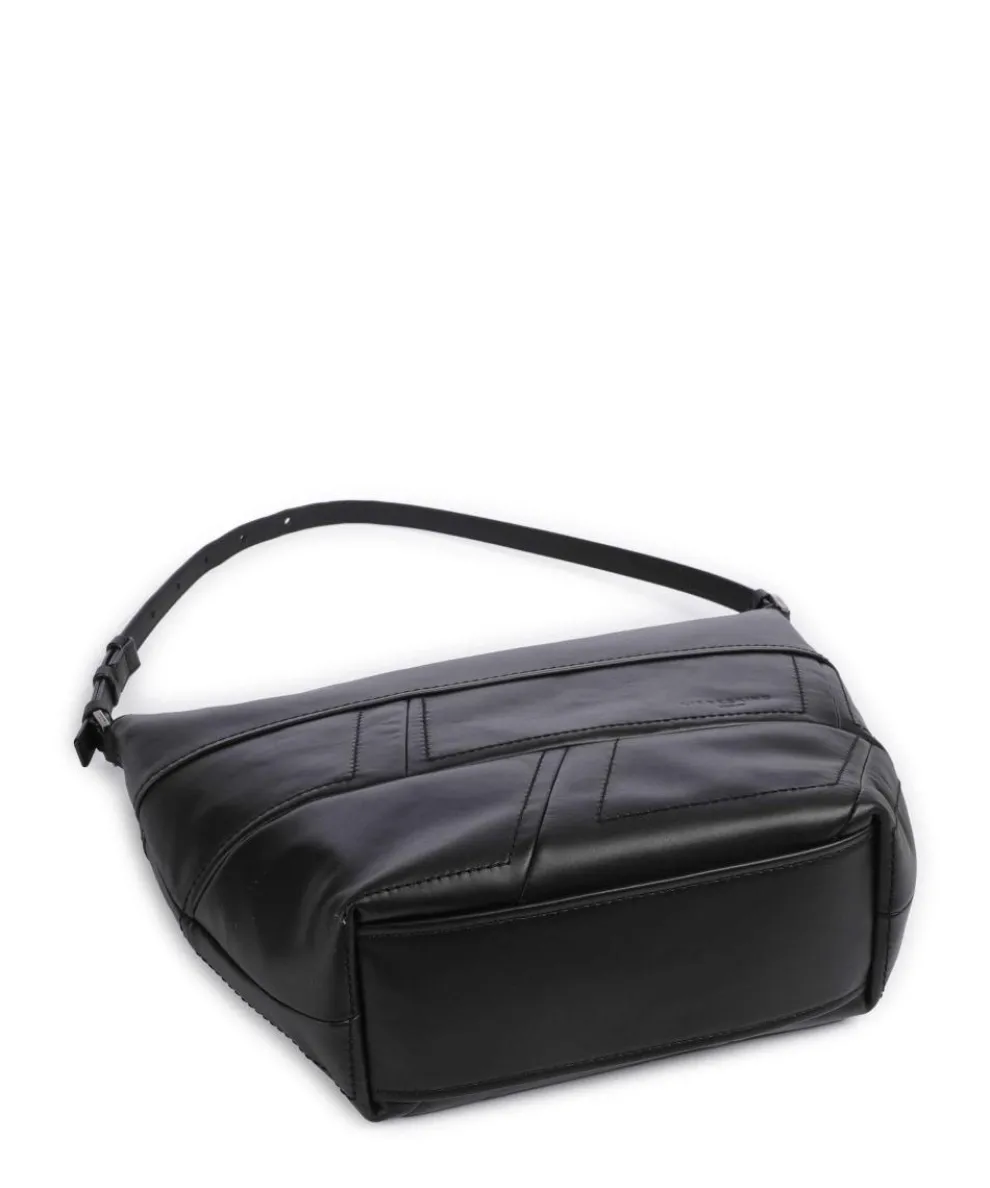 Edda Calf Optic M Beuteltasche fein genarbtes Rindsleder schwarz