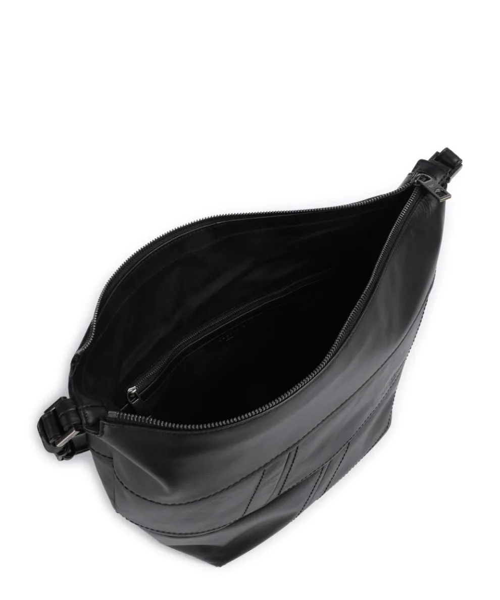 Edda Calf Optic M Beuteltasche fein genarbtes Rindsleder schwarz