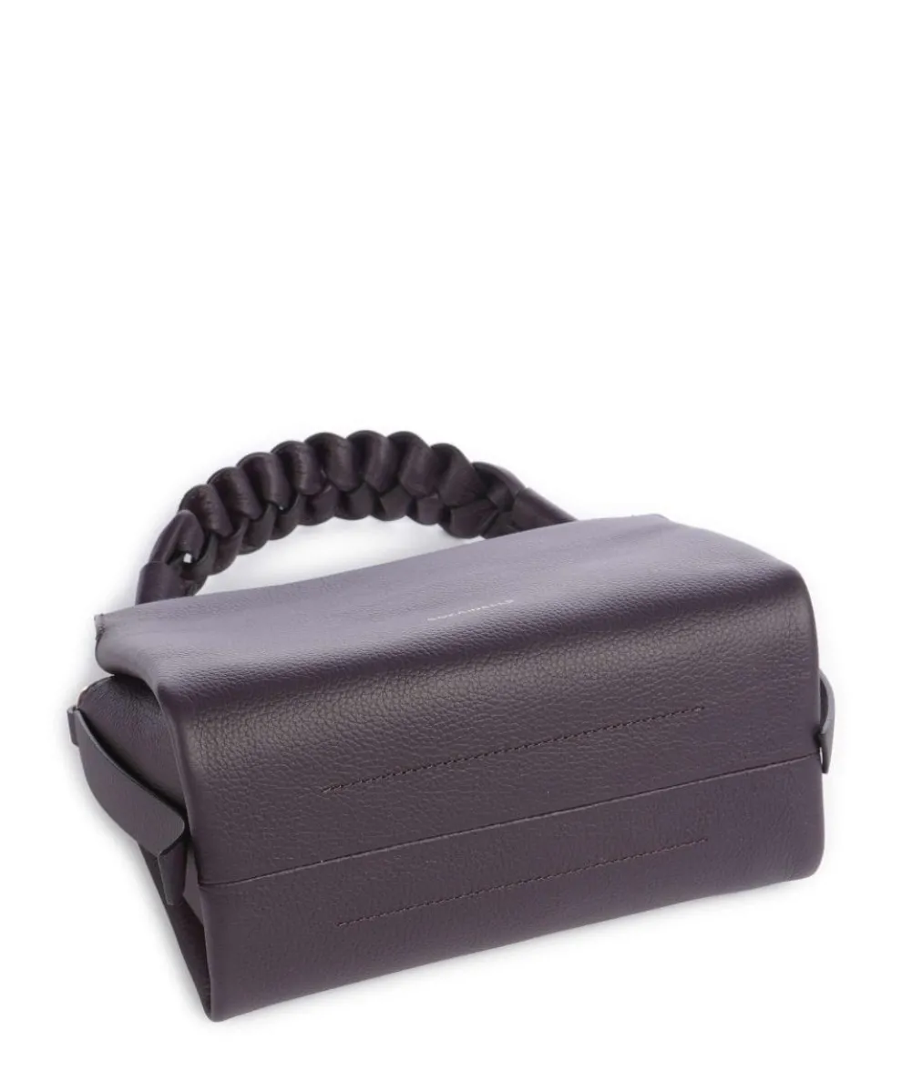 Boheme Grana Double Handtasche genarbtes Leder pflaume