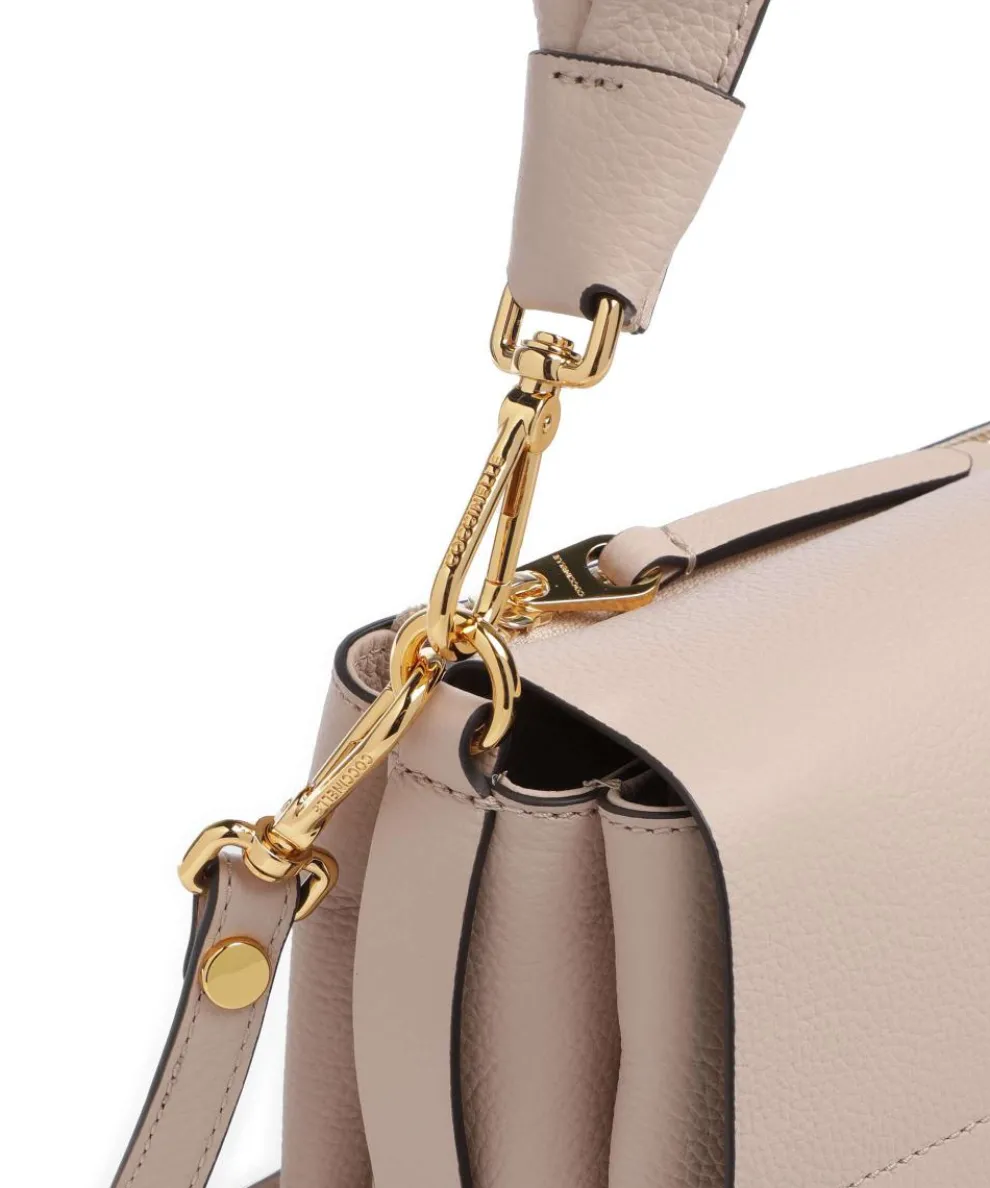Boheme Grana Double Schultertasche genarbtes Rindsleder beige