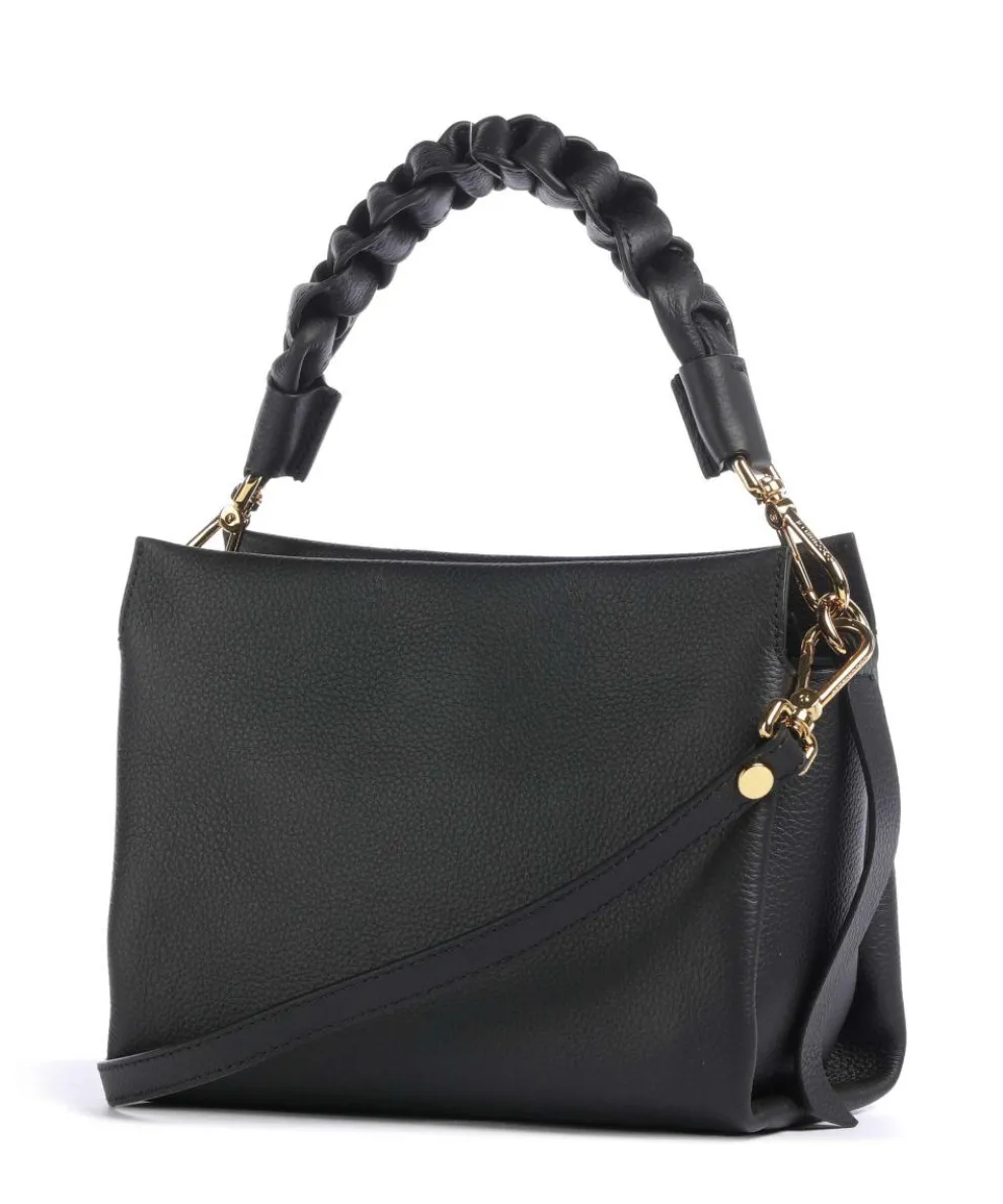 Boheme Grana Double Handtasche genarbtes Leder schwarz