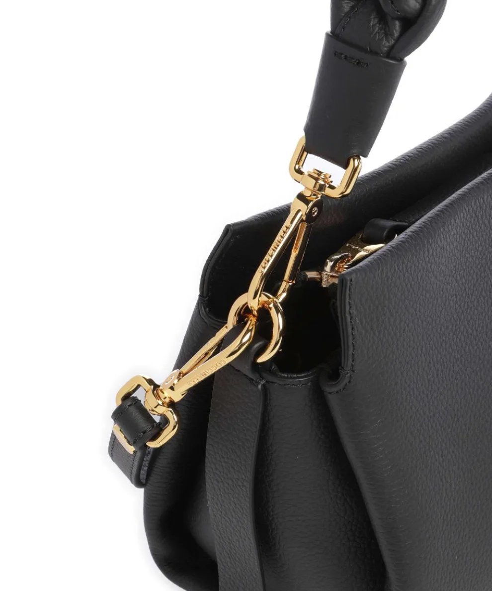 Boheme Grana Double Handtasche genarbtes Leder schwarz