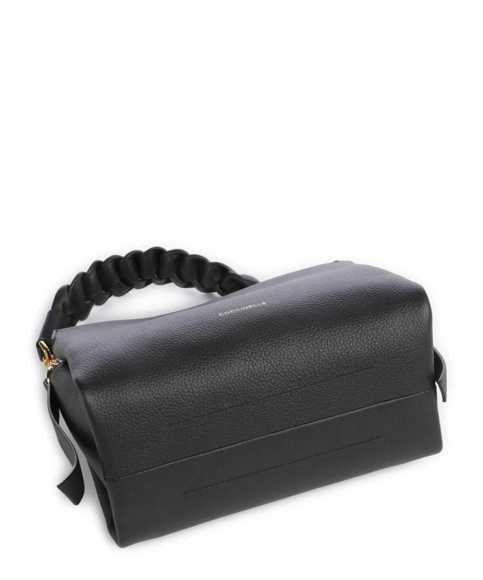 Boheme Grana Double Handtasche genarbtes Leder schwarz