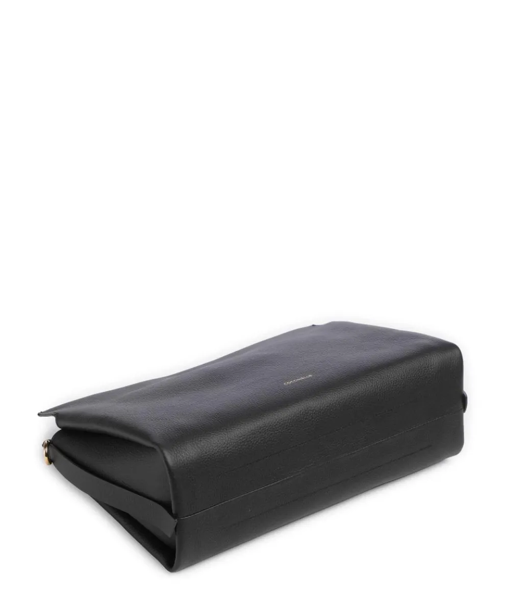 Boheme Grana Double Beuteltasche genarbtes Rindsleder schwarz