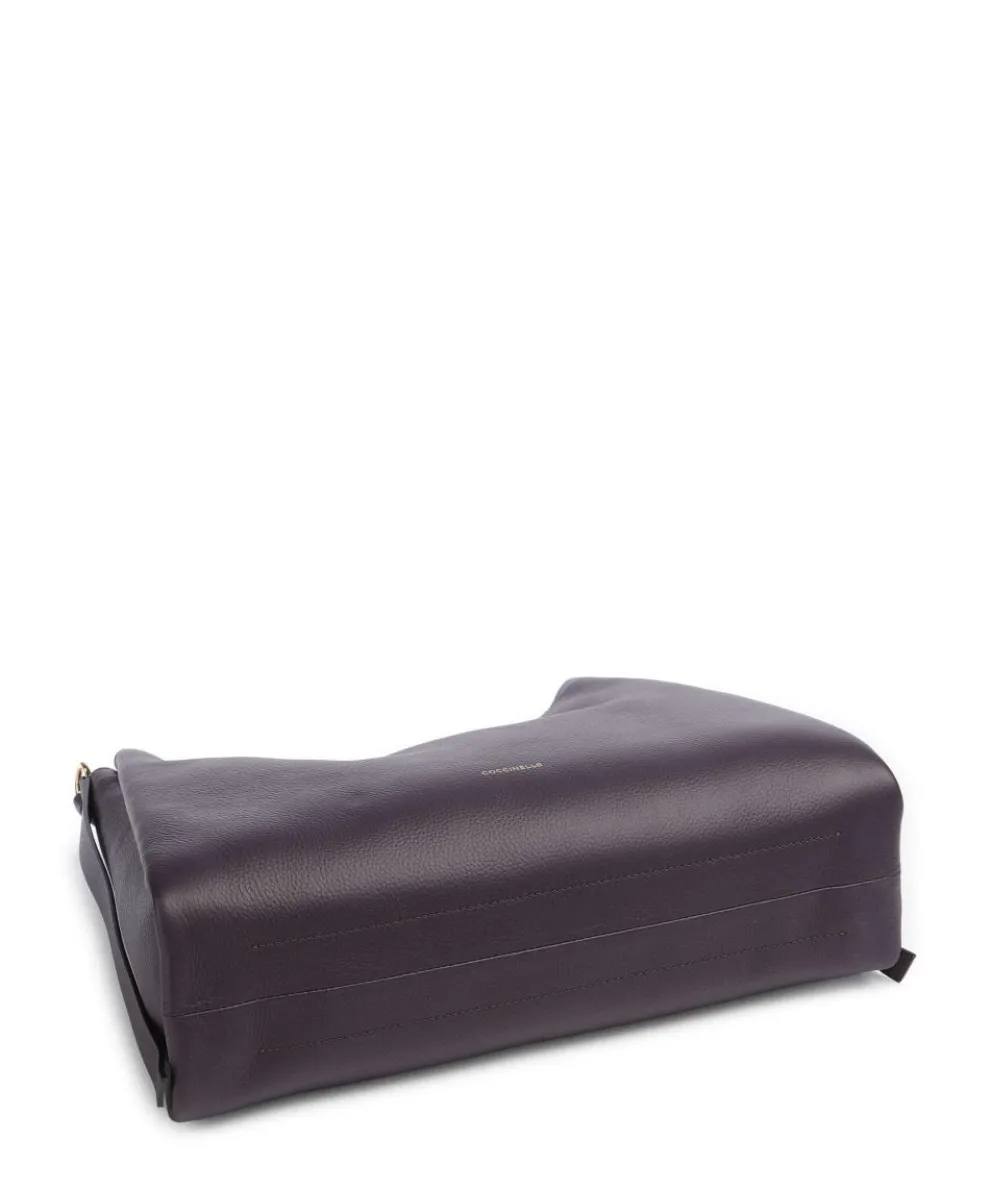 Boheme Grana Double Beuteltasche genarbtes Leder pflaume