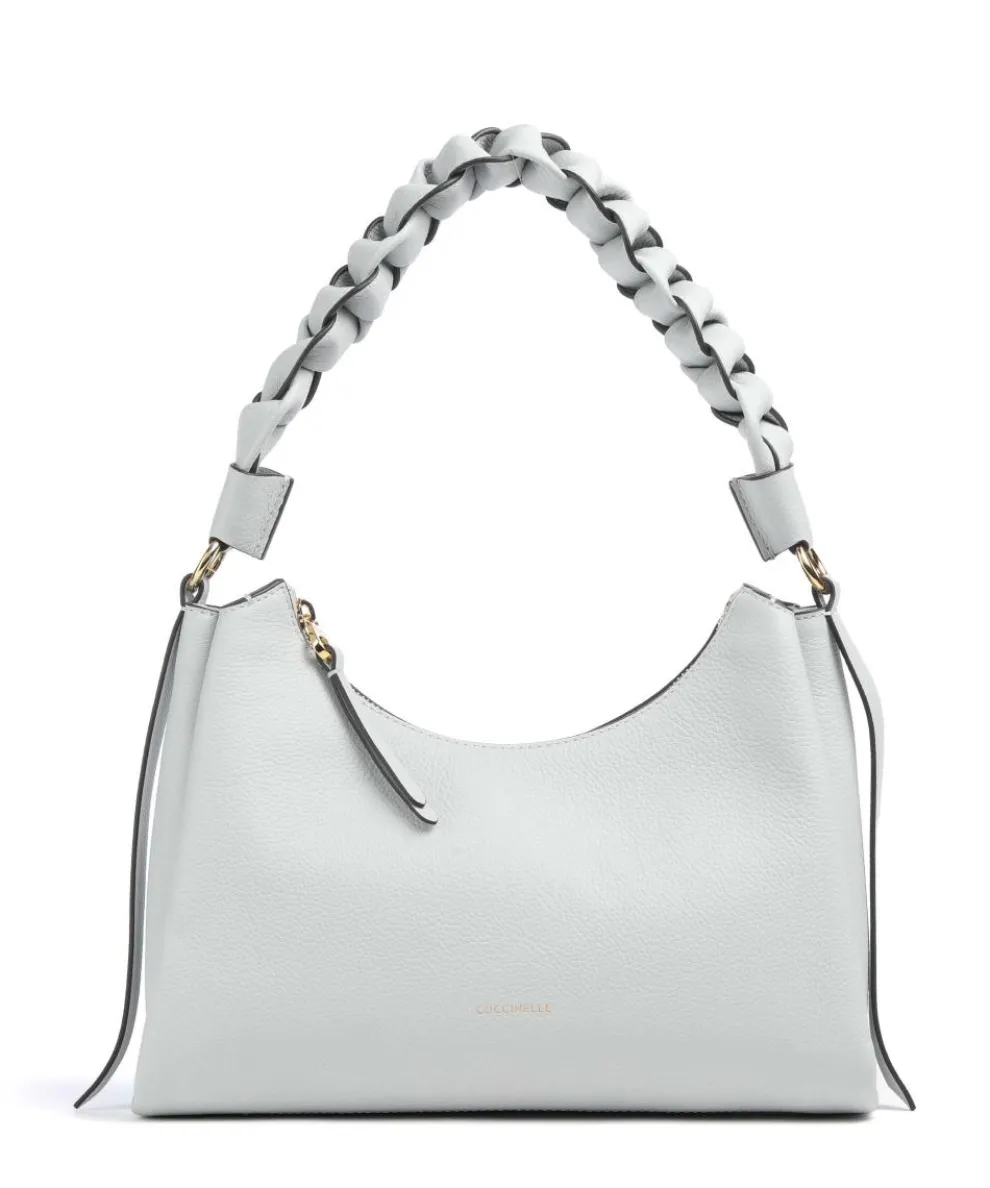 Boheme Grana Double Schultertasche genarbtes Leder hellblau