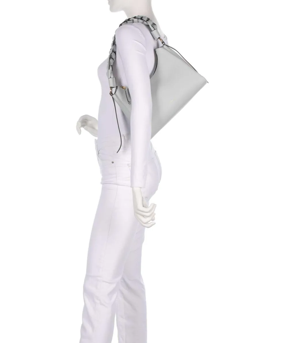 Boheme Grana Double Schultertasche genarbtes Leder hellblau