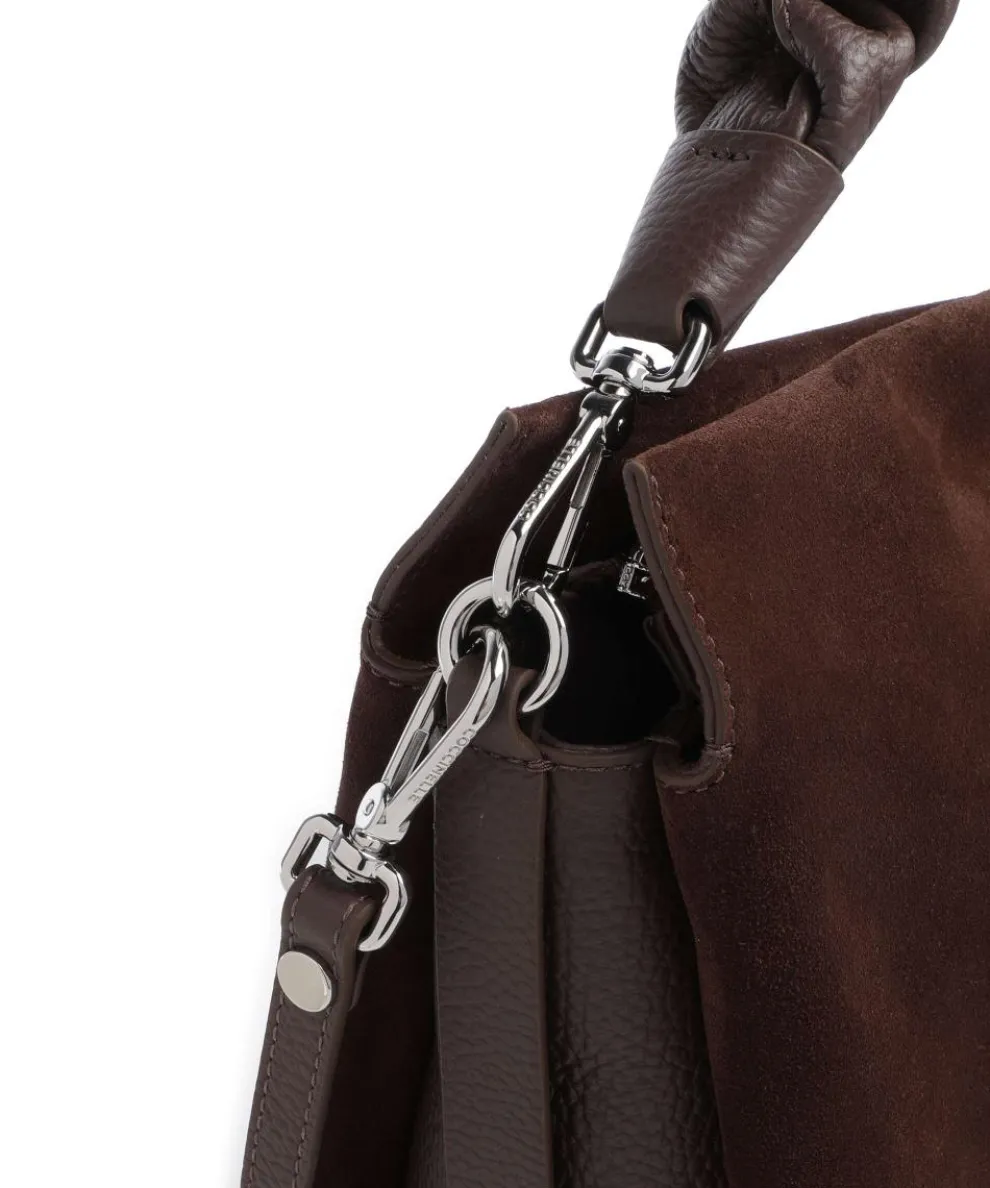 Boheme Suede Beuteltasche aufgerautes Rindsleder dunkelbraun