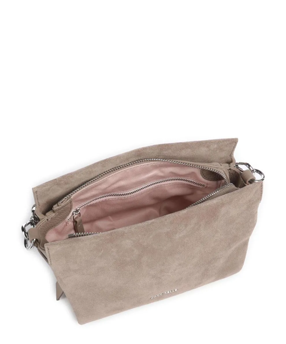Boheme Suede Handtasche aufgerautes Rindsleder taupe