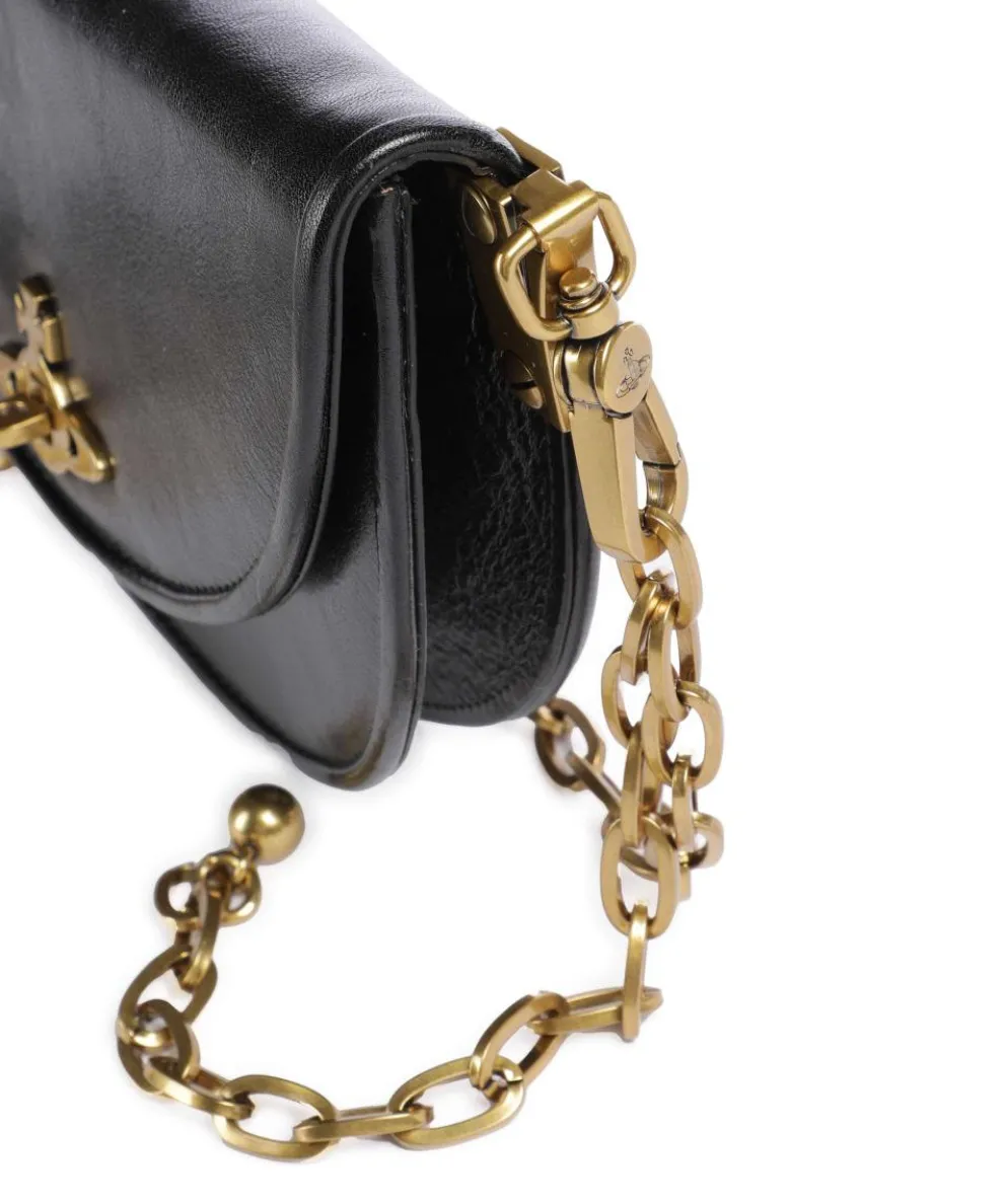 Bonnie Polished Umhängetasche Leder schwarz