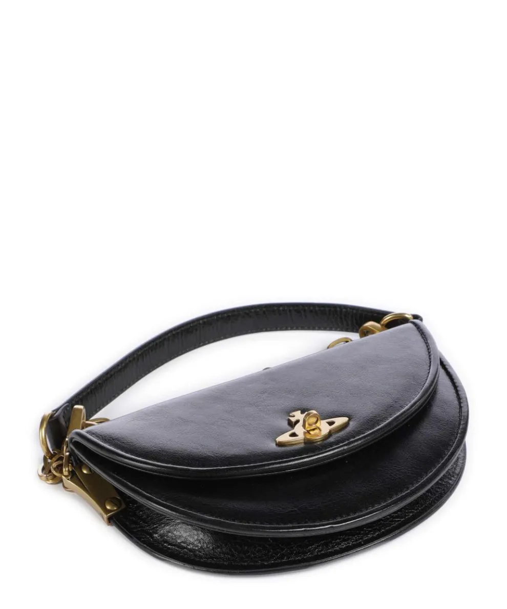 Bonnie Polished Umhängetasche Leder schwarz