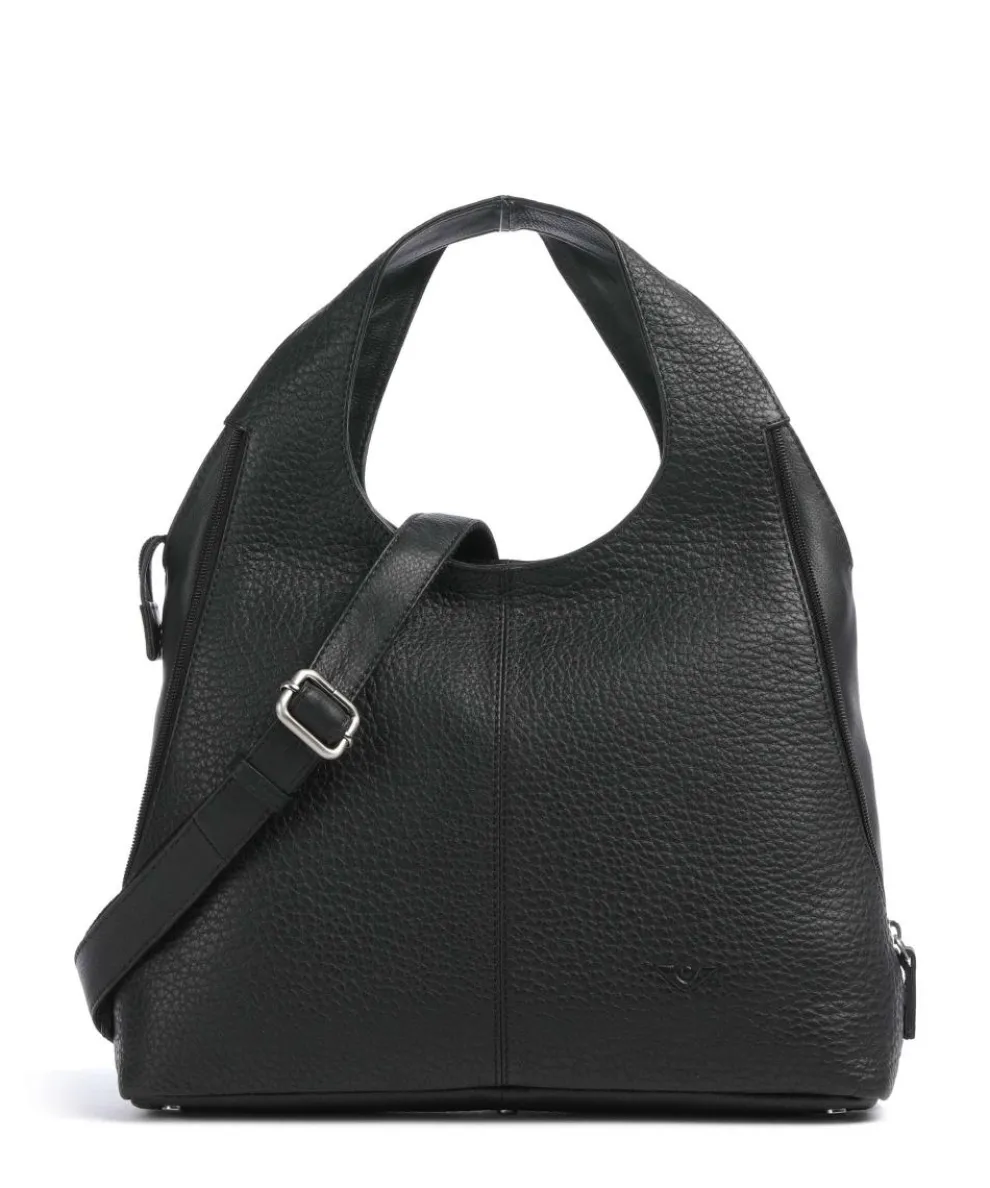Boston Kirsten Handtasche genarbtes Leder schwarz