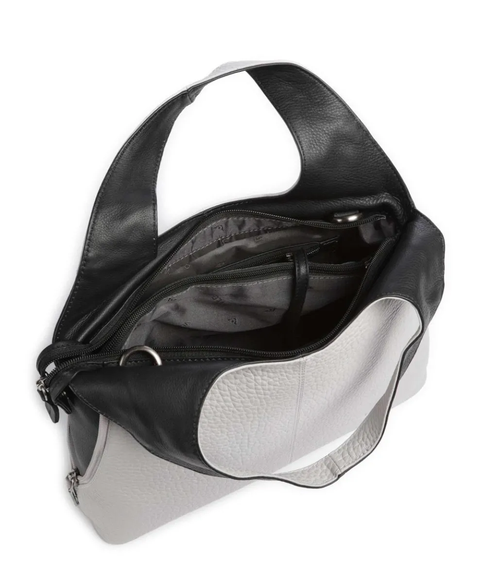 Boston Kirsten Handtasche genarbtes Leder hellgrau