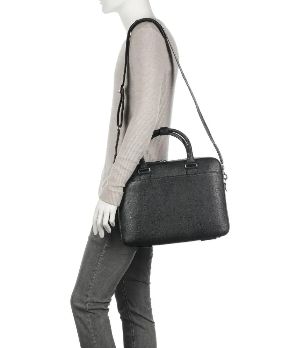 Bosun Aktentasche genarbtes Kalbsleder schwarz