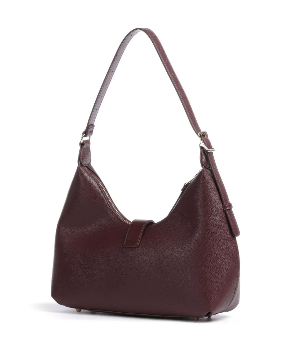 BOVIE Schultertasche Lederimitat wein