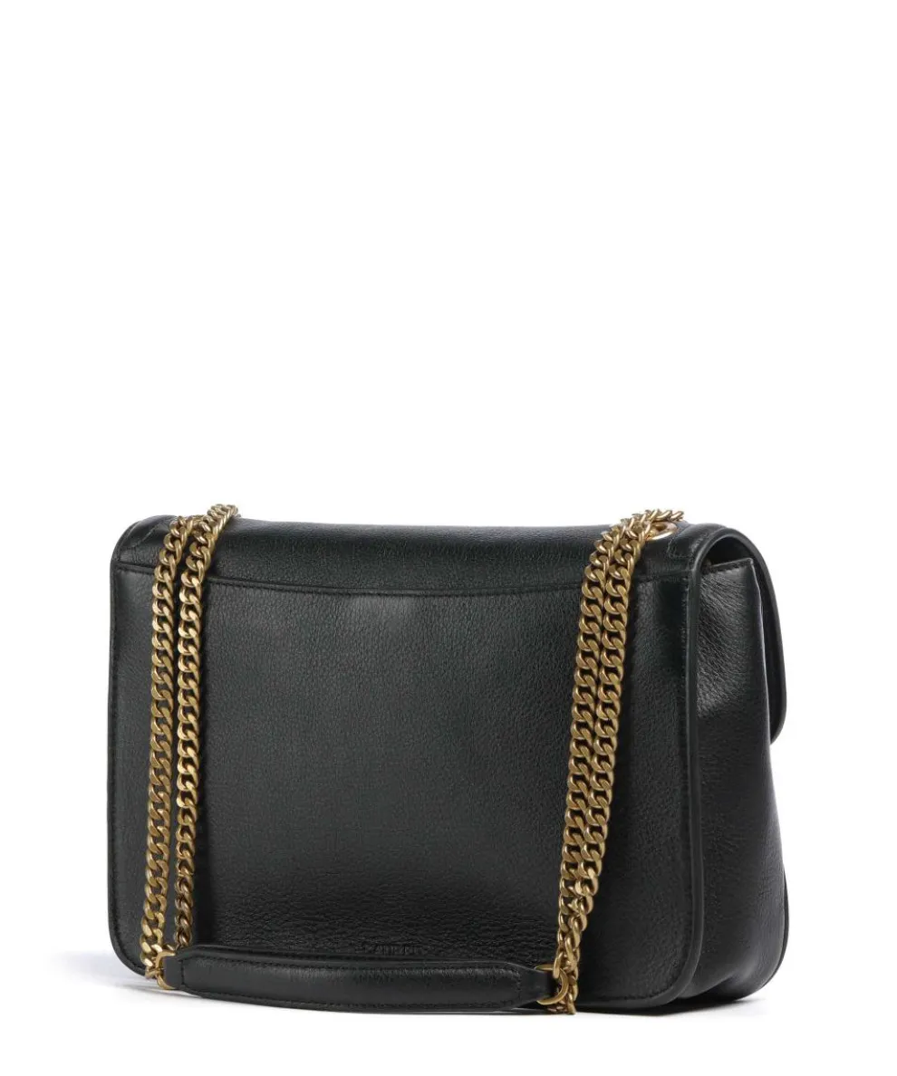 Bradley Medium Schultertasche genarbtes Rindsleder schwarz