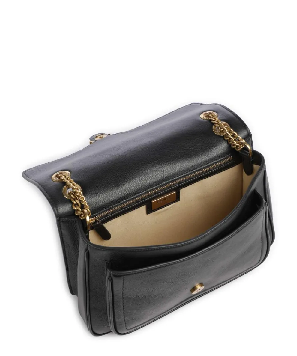 Bradley Medium Schultertasche genarbtes Rindsleder schwarz